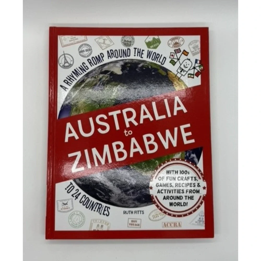 Australia to Zimbabwe Ruth Fitts Kids Geography Book Crafts Games Hardcover 24 N